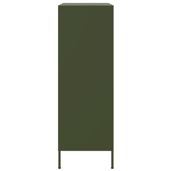 vidaXL Högskåp olivgrön 68x39x113 cm stål