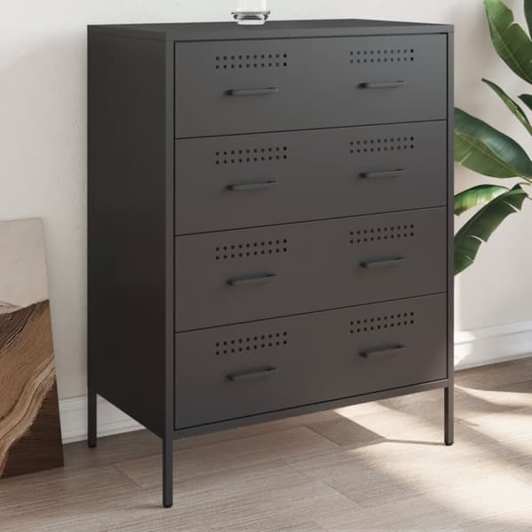 vidaXL skænk 68x39x89 cm stål sort