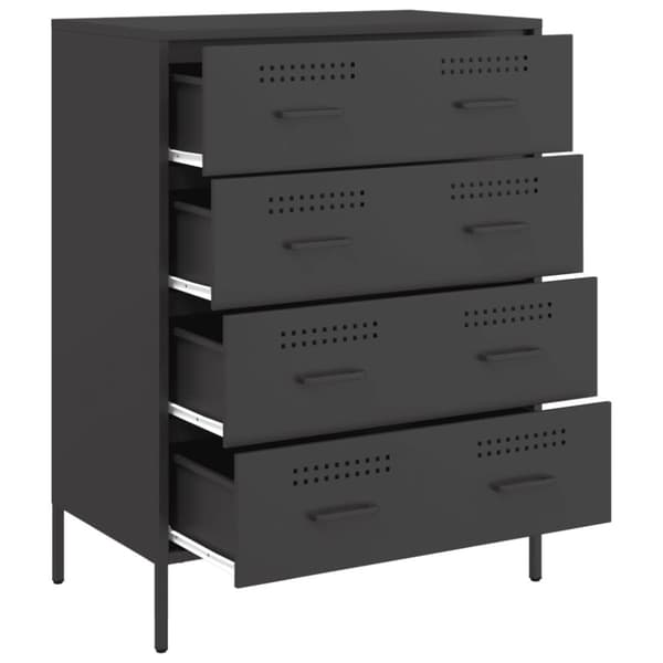 vidaXL Skjenk svart 68x39x89 cm stål