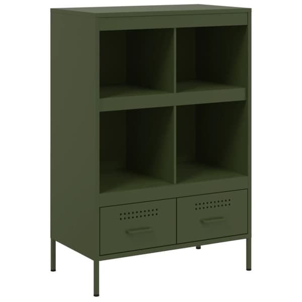 vidaXL Highboard olivengrønn 68x39x101,5 cm stål