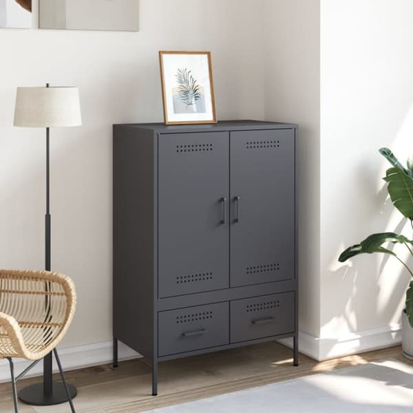 vidaXL Highboard antrasitt 68x39x101,5 cm stål