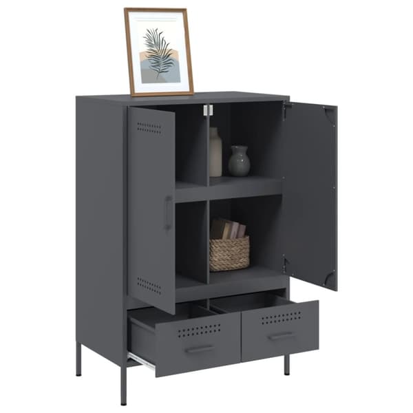 vidaXL Highboard antrasitt 68x39x101,5 cm stål