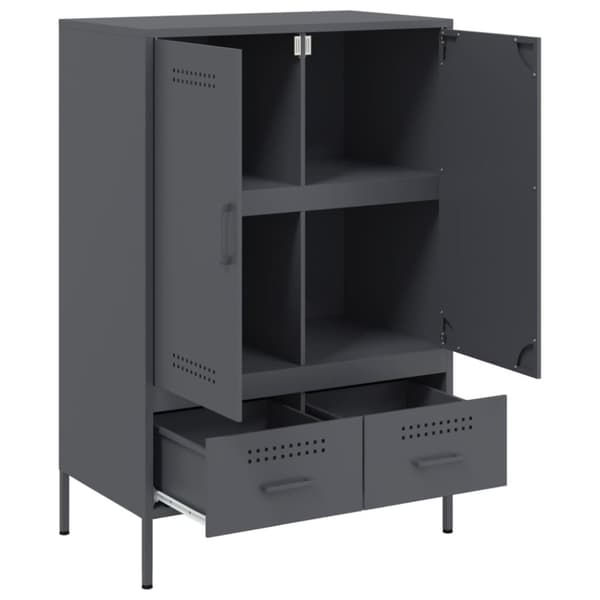 vidaXL Highboard antrasitt 68x39x101,5 cm stål