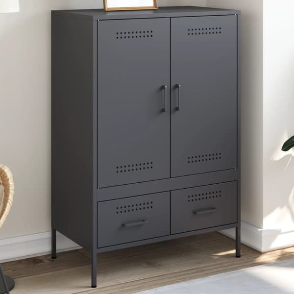 vidaXL Highboard antrasitt 68x39x101,5 cm stål