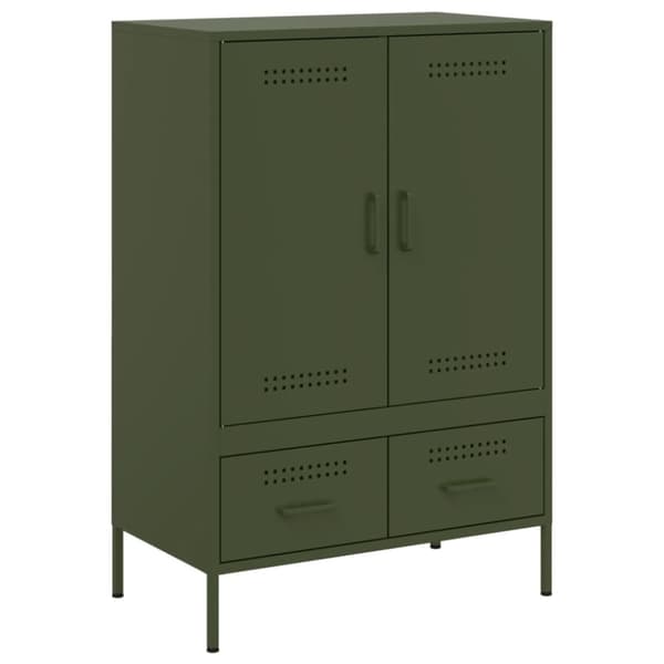 vidaXL Highboard olivengrønn 68x39x101,5 cm stål