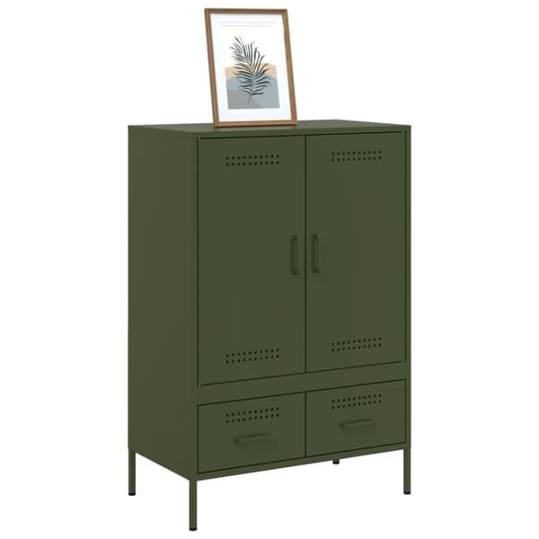 vidaXL Highboard olivengrønn 68x39x101,5 cm stål