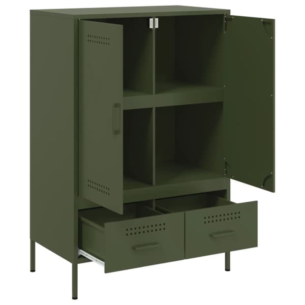vidaXL Highboard olivengrønn 68x39x101,5 cm stål