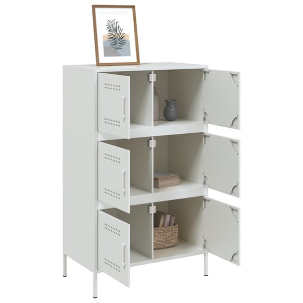 vidaXL højskab 68x39x113 cm stål hvid