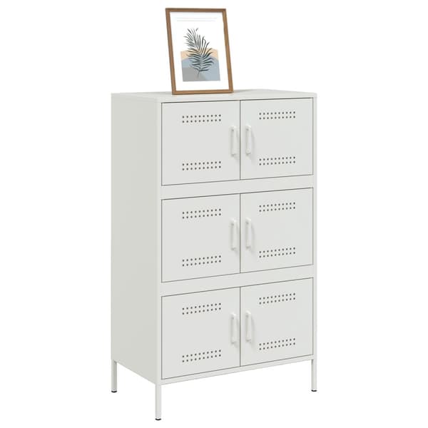 vidaXL Högskåp vit 68x39x113 cm stål