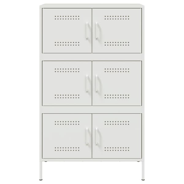 vidaXL Högskåp vit 68x39x113 cm stål