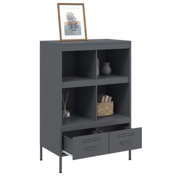 vidaXL skab 68x39x101,5 cm stål antracitgrå