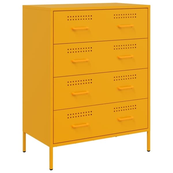 vidaXL Skänk senapsgul 68x39x89 cm stål