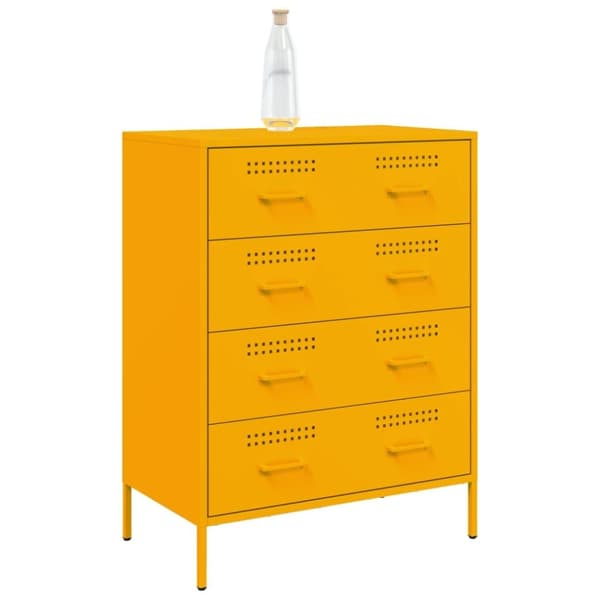 vidaXL Skänk senapsgul 68x39x89 cm stål
