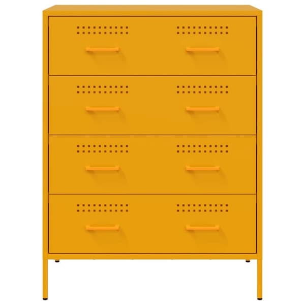 vidaXL Skänk senapsgul 68x39x89 cm stål
