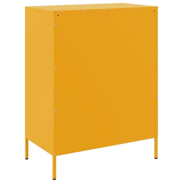 vidaXL natbord 68x39x89 cm stål sennepsgul