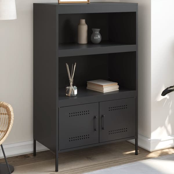 vidaXL højskab 68x39x113 cm stål sort