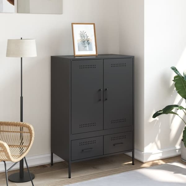 vidaXL skab 68x39x101,5 cm stål sort