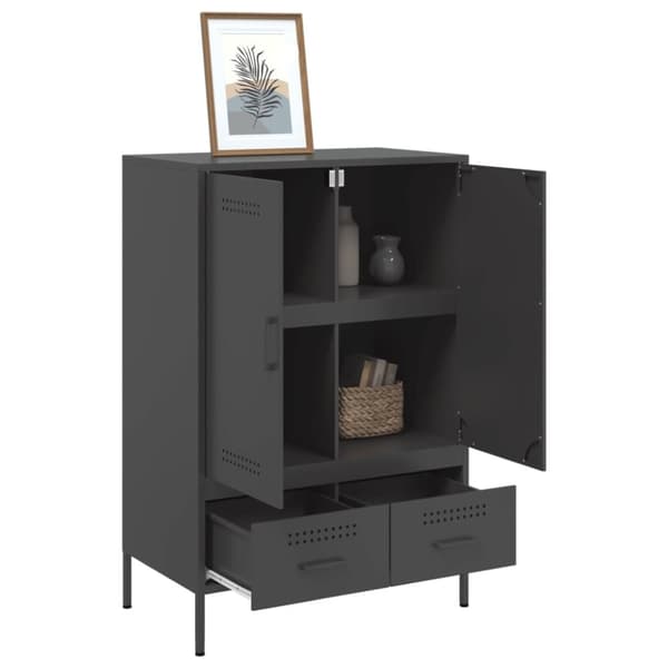 vidaXL skab 68x39x101,5 cm stål sort