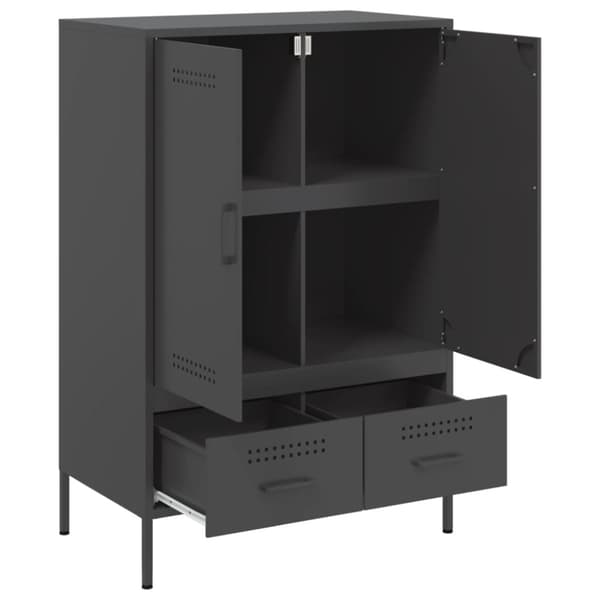 vidaXL skab 68x39x101,5 cm stål sort