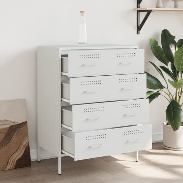 vidaXL Skänk vit 68x39x89 cm stål
