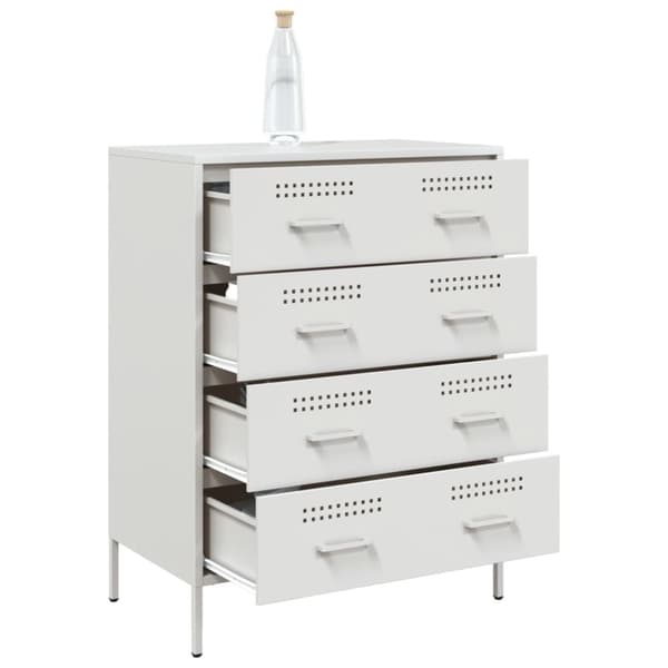 vidaXL Skänk vit 68x39x89 cm stål