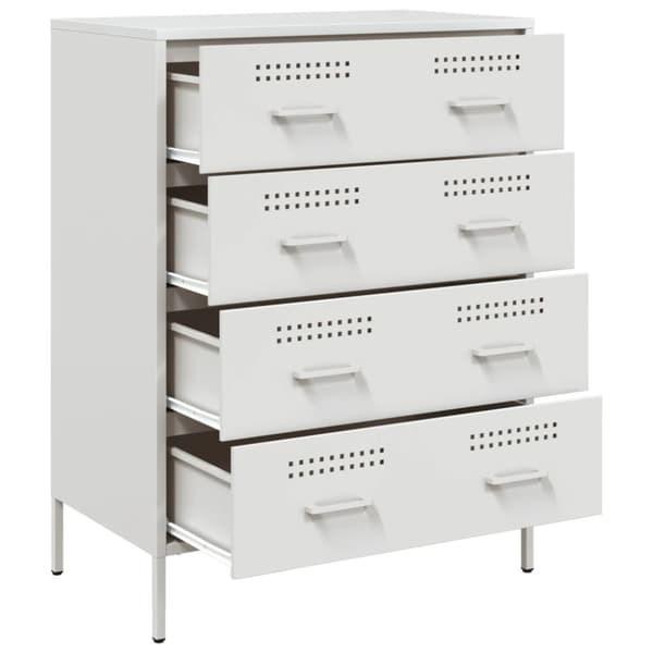 vidaXL Skänk vit 68x39x89 cm stål