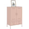 Miniatyrbild 5 av 11: vidaXL Högskåp rosa 68x39x101,5 cm kallvalsat stål