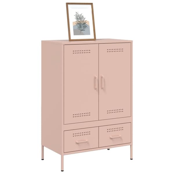 vidaXL skab 68x39x101,5 cm stål lyserød