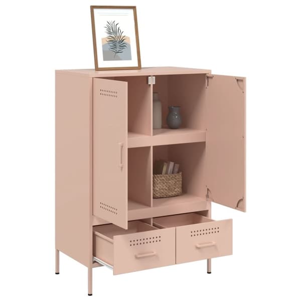 vidaXL skab 68x39x101,5 cm stål lyserød