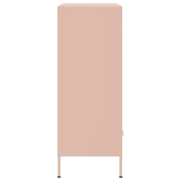 vidaXL skab 68x39x101,5 cm stål lyserød
