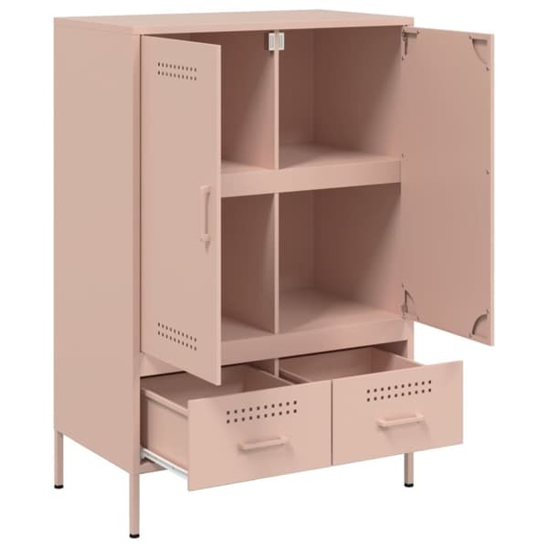 vidaXL skab 68x39x101,5 cm stål lyserød