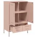 Miniatyrbillede 10 af 11: vidaXL skab 68x39x101,5 cm stål lyserød