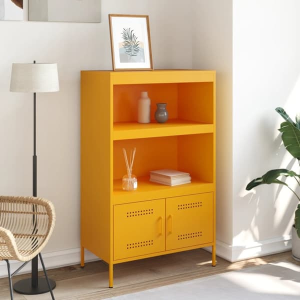 vidaXL højskab 68x39x113 cm stål sennepsgul