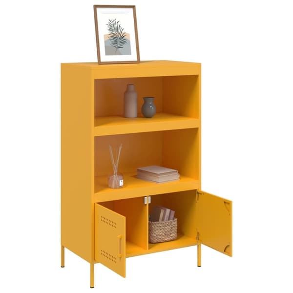 vidaXL højskab 68x39x113 cm stål sennepsgul