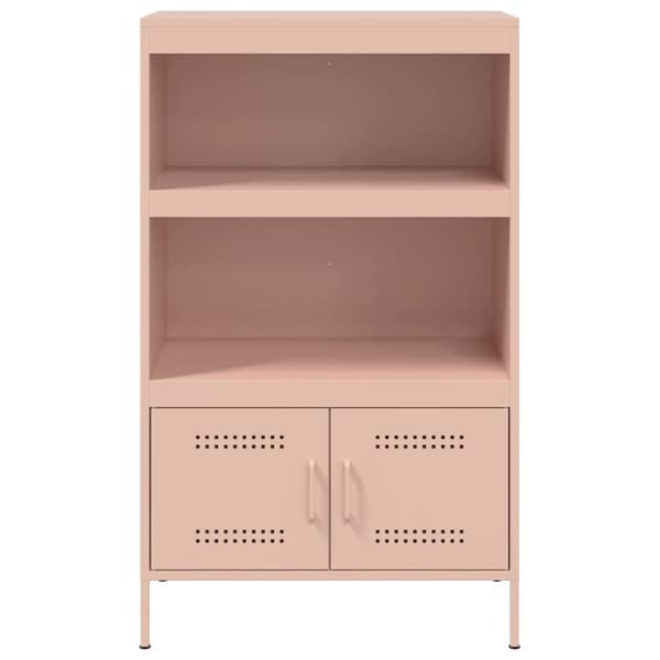 vidaXL Högskåp rosa 68x39x113 cm stål