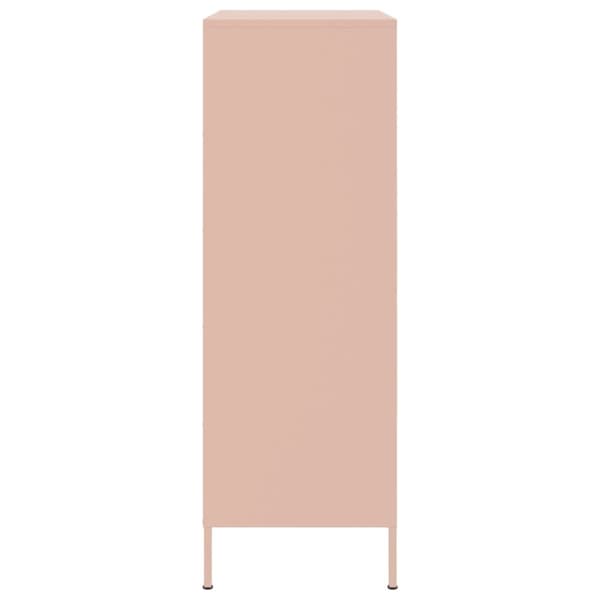 vidaXL Högskåp rosa 68x39x113 cm stål