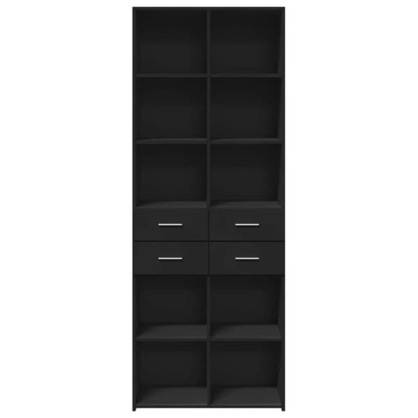 vidaXL Highboard svart 70x42,5x185 cm konstruert tre