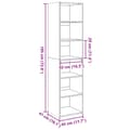 Miniatyrbillede 10 af 11: vidaXL reol 45x41x185 cm konstrueret træ hvid