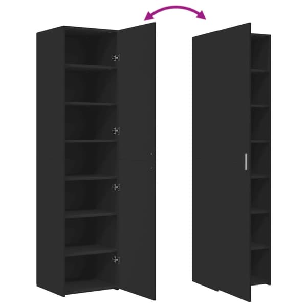 vidaXL Hylle svart 45x42,5x185 cm konstruert tre