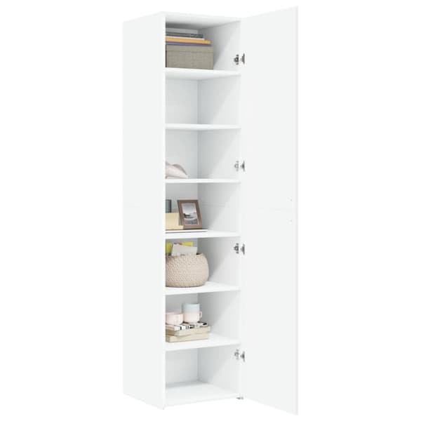 vidaXL Högskåp vit 45x42,5x185 cm konstruerat trä