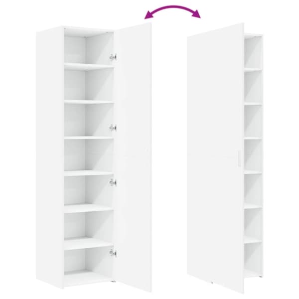 vidaXL Högskåp vit 45x42,5x185 cm konstruerat trä