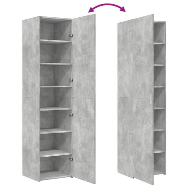 vidaXL Hylle betonggrå 45x42,5x185 cm konstruert tre