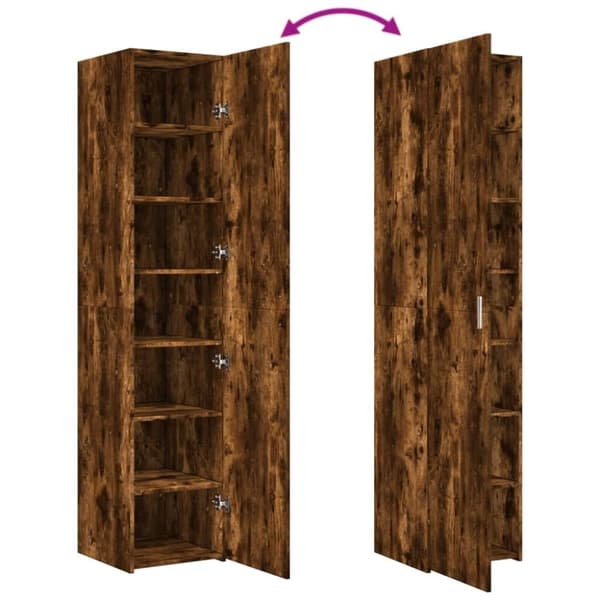 vidaXL højskab 40x42,5x185 cm konstrueret træ røget egetræsfarve
