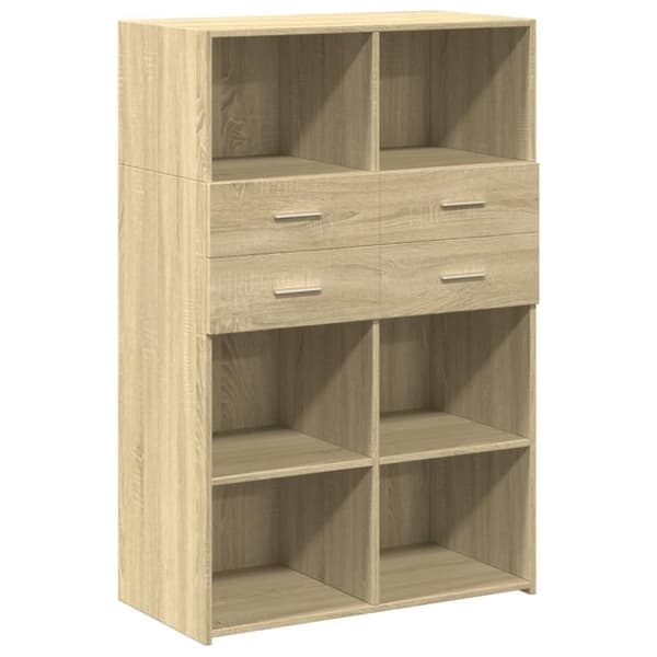 vidaXL Hylle sonoma eik 80x42,5x124 cm konstruert tre