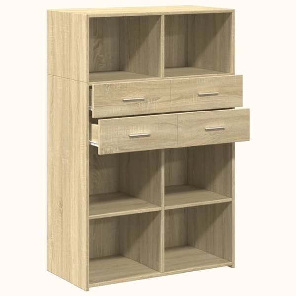 vidaXL Hylle sonoma eik 80x42,5x124 cm konstruert tre