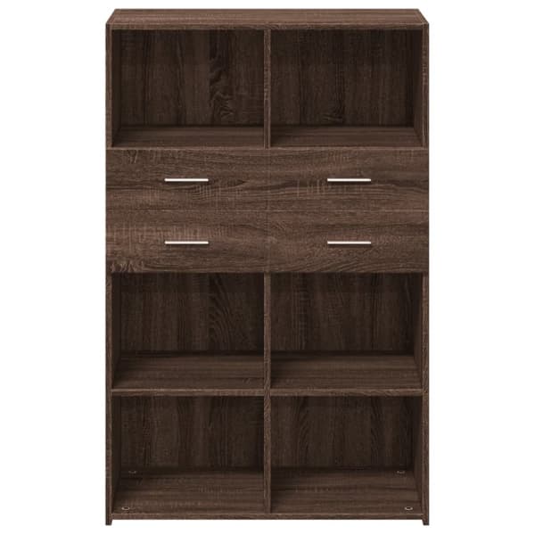 vidaXL reol 80x42,5x124 cm konstrueret træ brun egetræsfarve