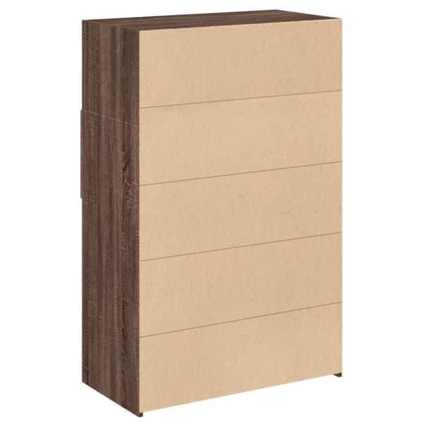 vidaXL reol 80x42,5x124 cm konstrueret træ brun egetræsfarve