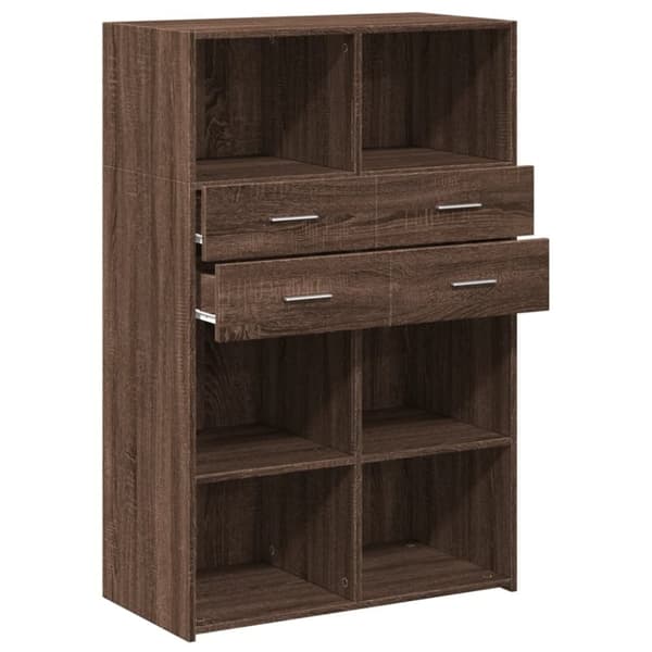 vidaXL reol 80x42,5x124 cm konstrueret træ brun egetræsfarve