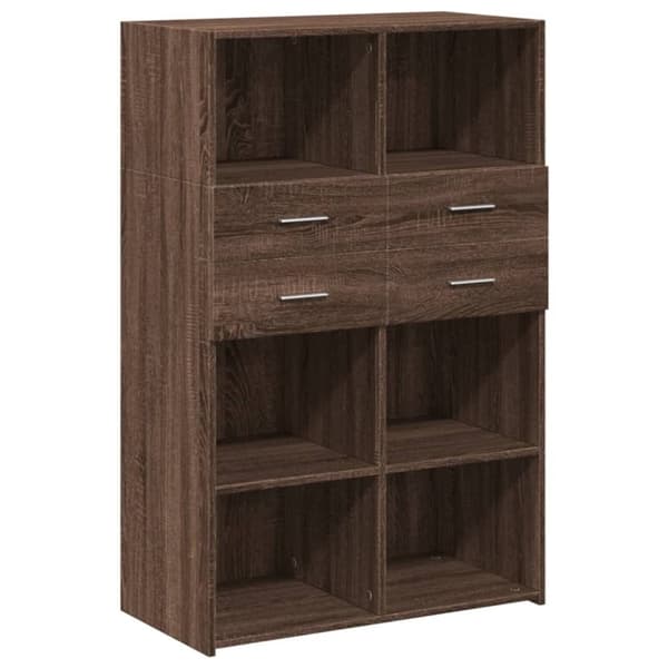 vidaXL reol 80x42,5x124 cm konstrueret træ brun egetræsfarve