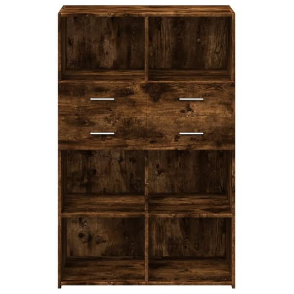 vidaXL reol 80x42,5x124 cm konstrueret træ røget egetræsfarve